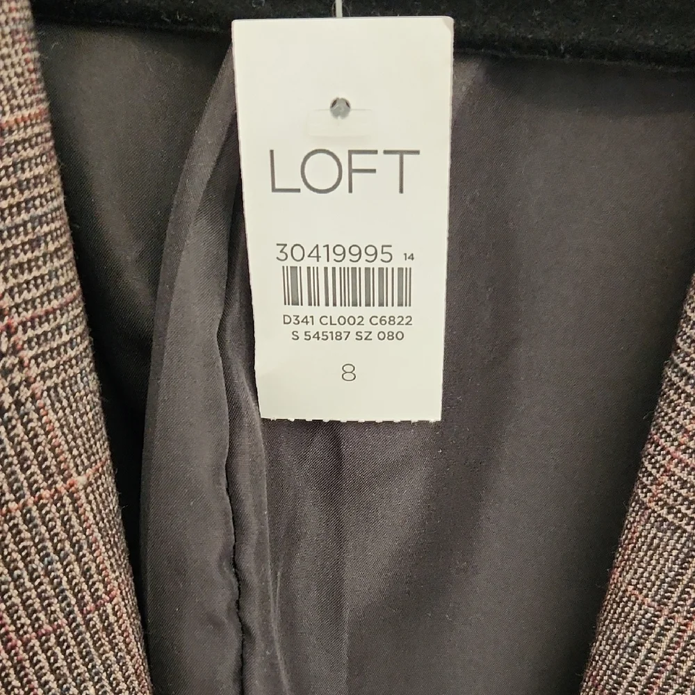 LOFT Textured Brown Double-Breasted Blazer - Picture 3 of 8